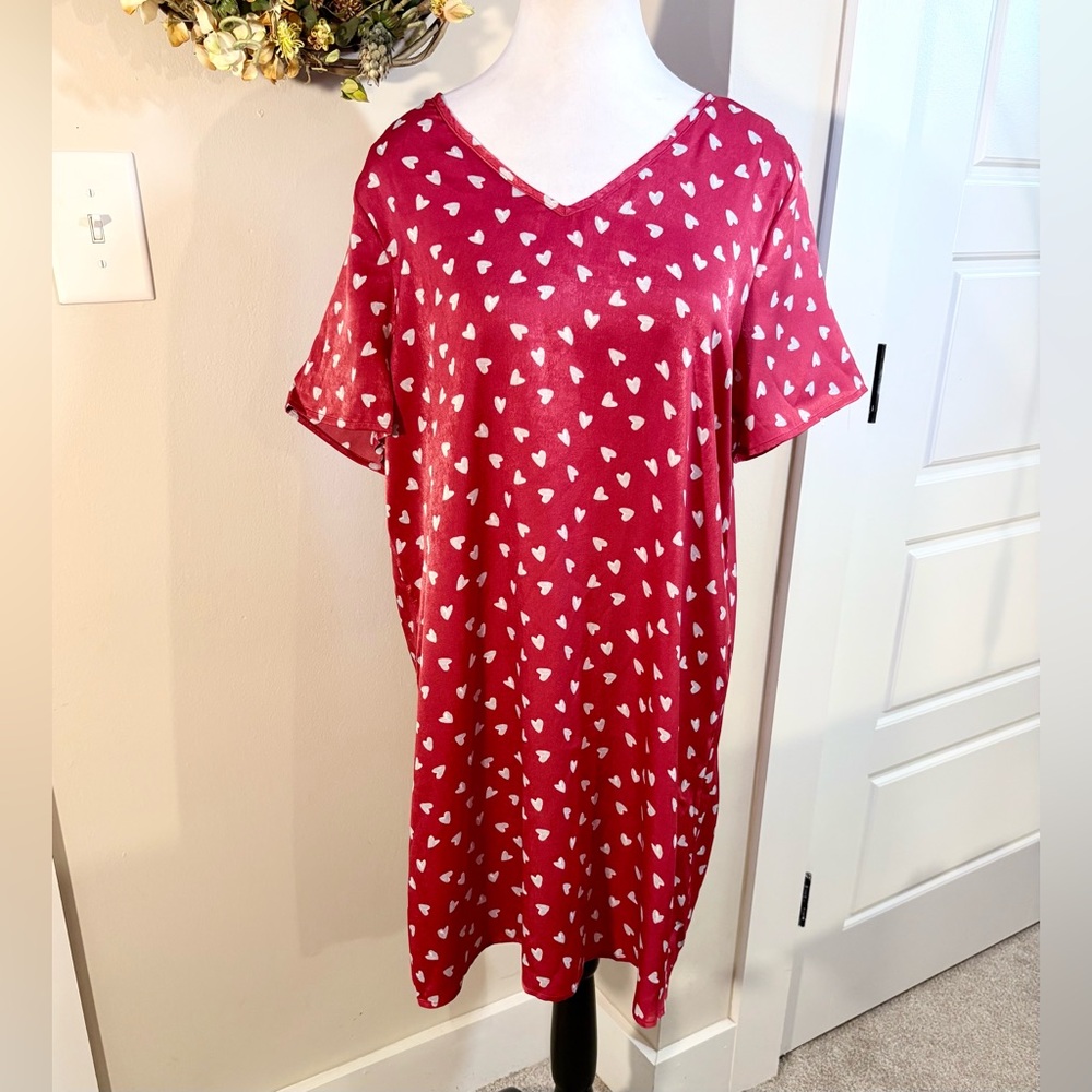 NWT BOBEAU SLEEPWEAR Red Heart Sleep Dress Womens Sz Medium🧡 - Picture 9 of 9